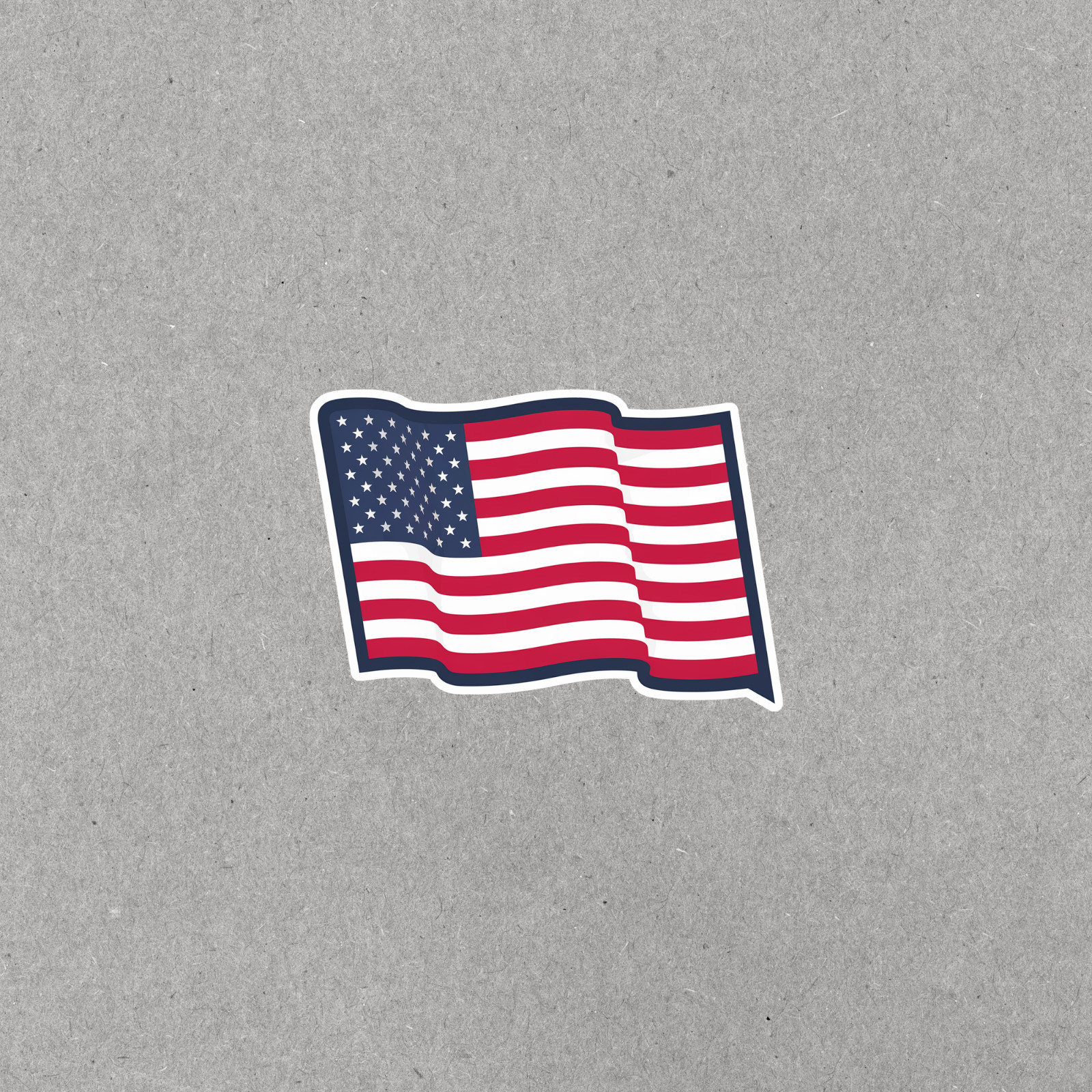 American Flag Wavy Sticker – Patriotic USA Stars and Stripes Decal #3525