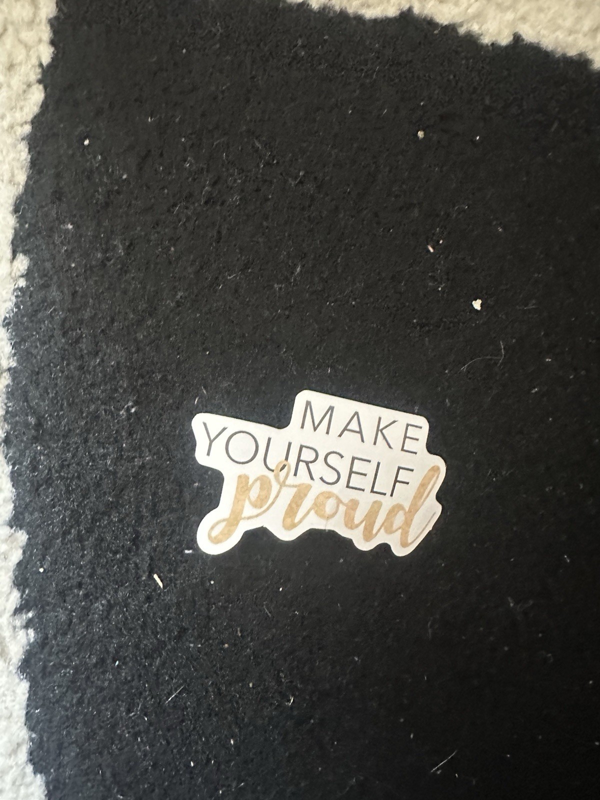 Inspirational Vinyl Sticker, Removable, White/Gold/Black Quote