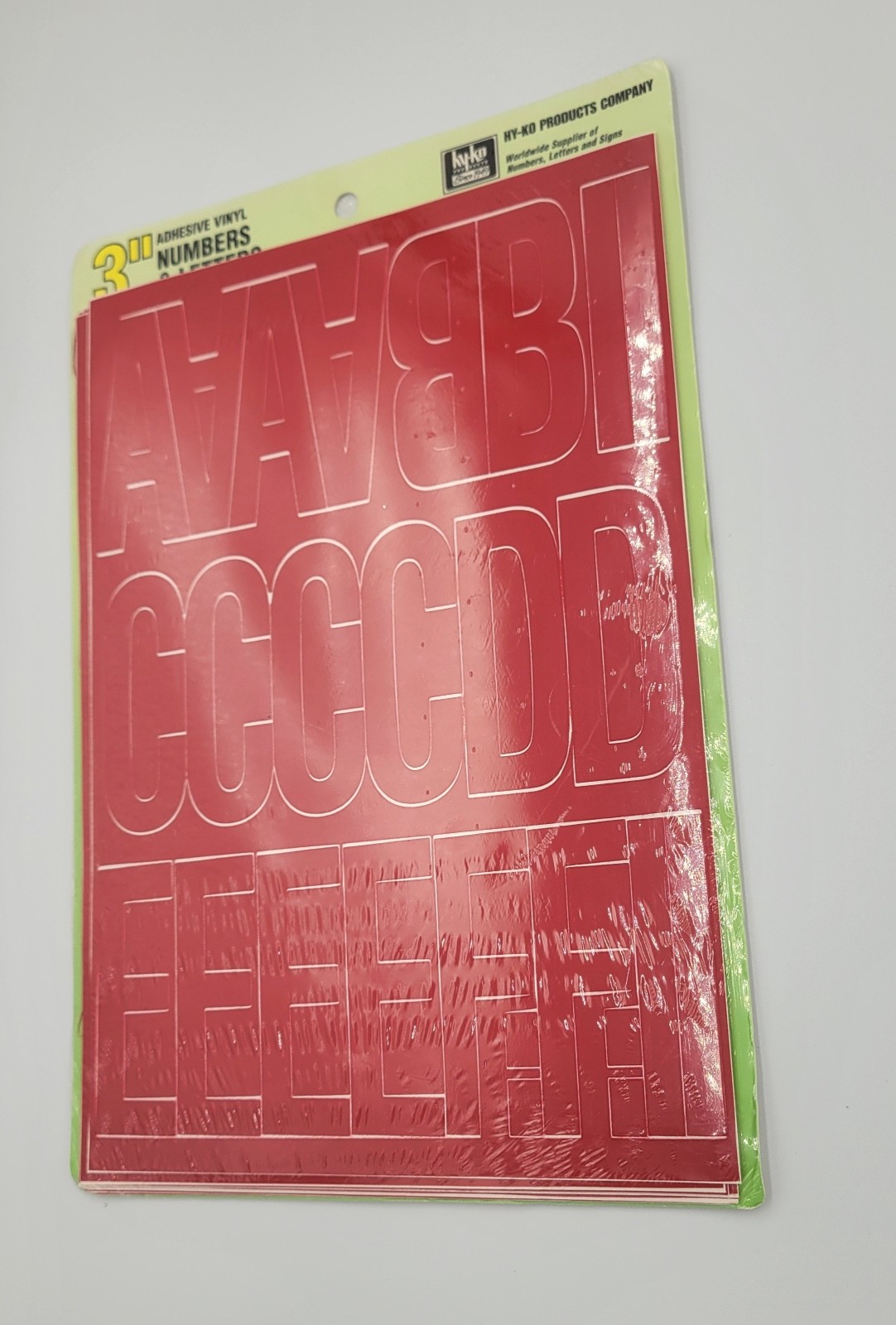 NEW HY-KO 30014 3" Red VINYL PACK OF 156 NUMBERS & LETTERS Vintage