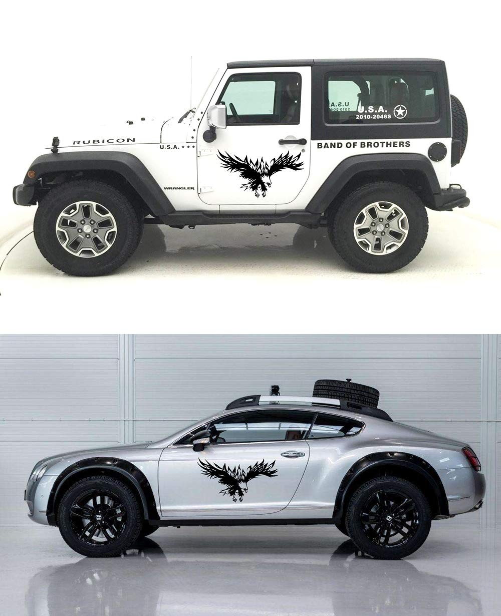 Black Car Decals Vinyl Stickers for Trucks, SUVs, RVs, and Cars 1 Pack