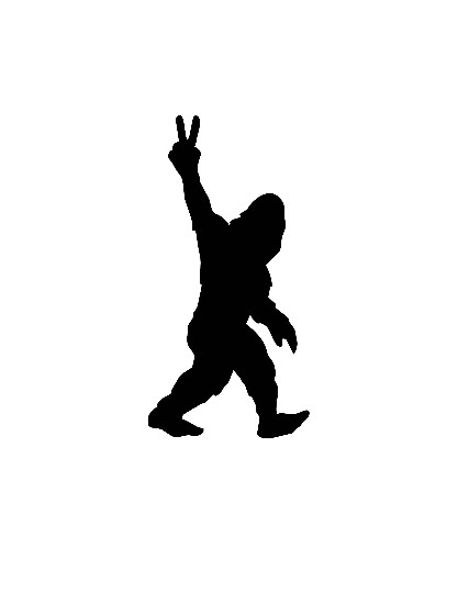 Bigfoot Sasquatch Peace Sign Set of 2 Vinyl Decals