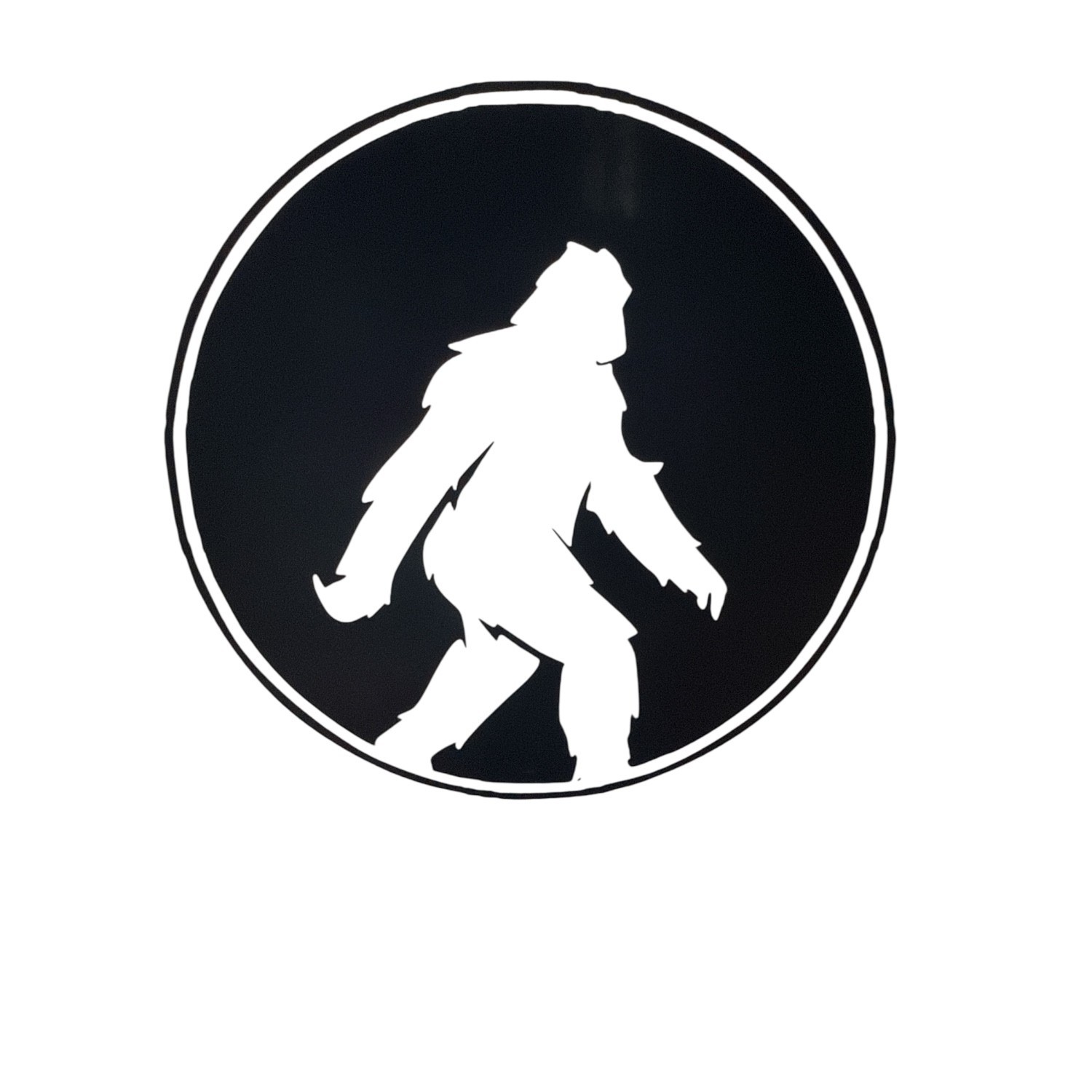 bigfoot in circle vinyl decal for cars trucks laptop most smooth surfaces