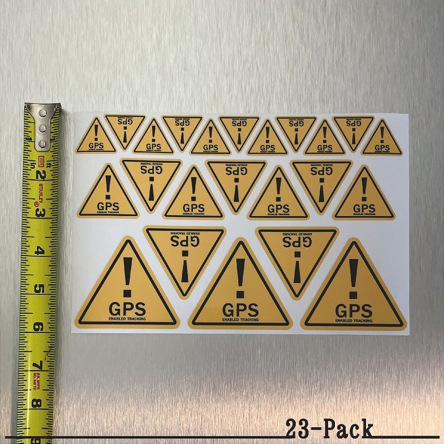 23 PACK GPS Tracking Warning Theft Deterrent Laminated Stickers High Quality