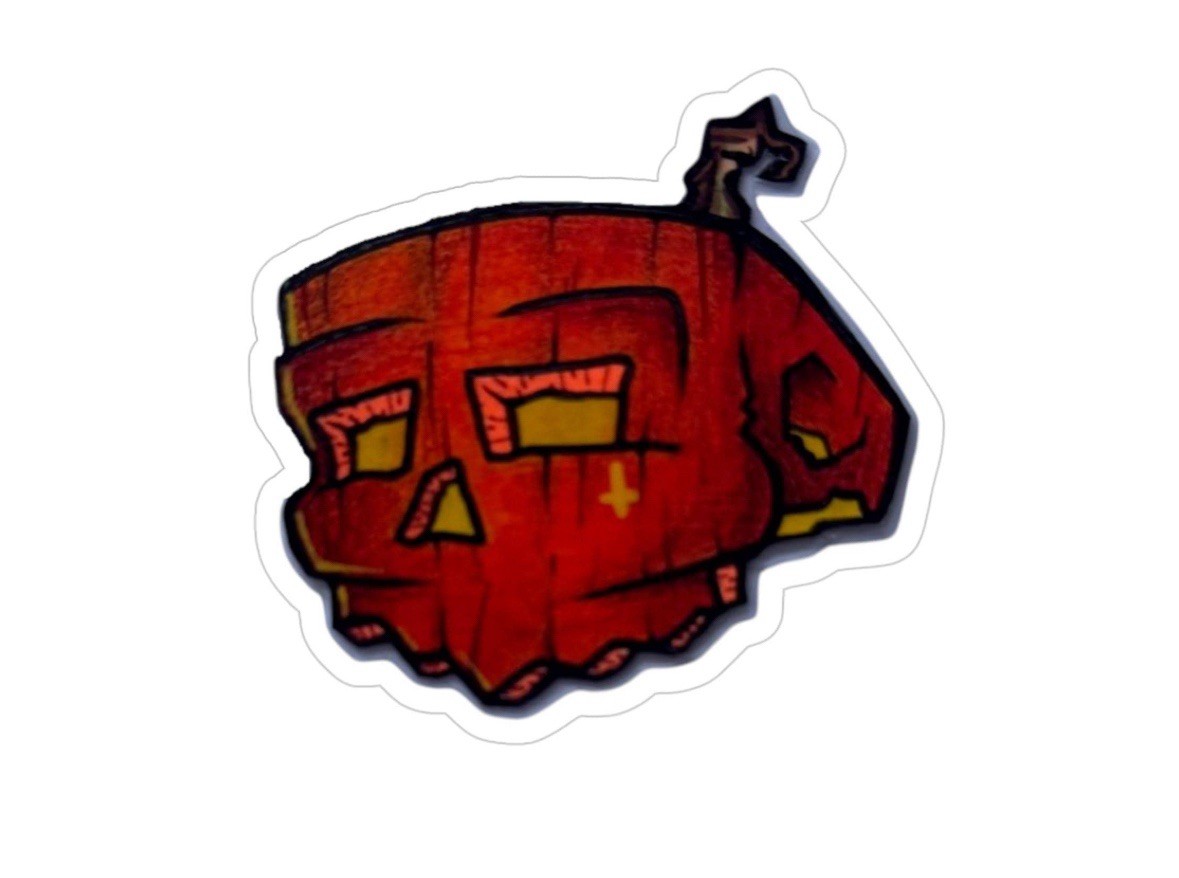 Original Art – Pumpkin Boo – Transparent Outdoor Halloween Sticker