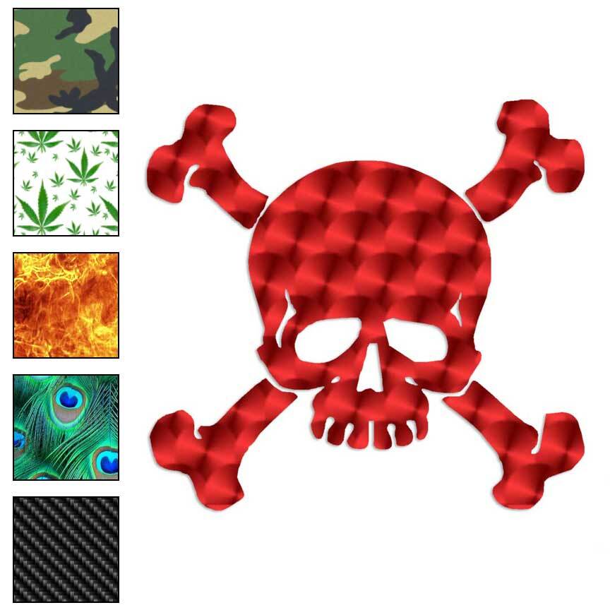 Skull Crossbones Pirate, Vinyl Decal Sticker, 40 Patterns & 3 Sizes, #991