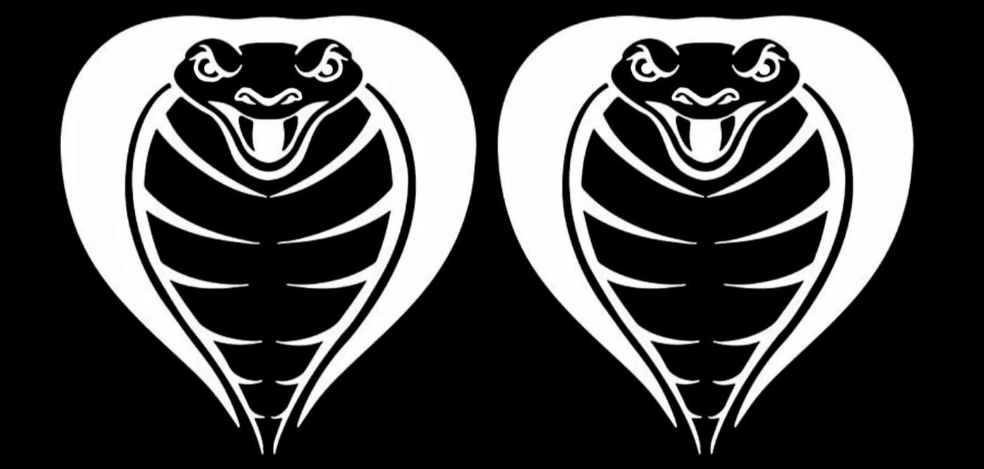 Cobra Snake Two Pk 5" Vinyl Decals Vehicle Windows Bike Helmet Any Flat Surface