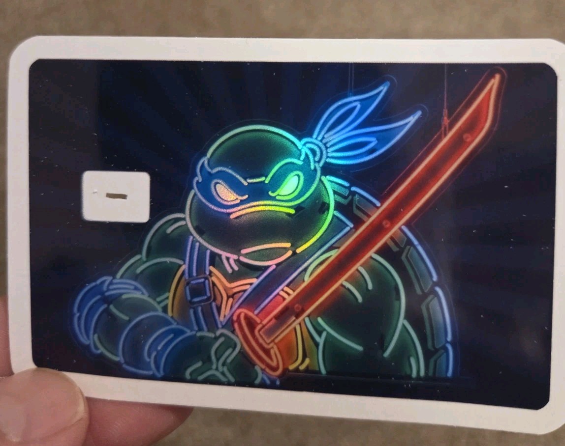 Teenage Mutant Ninja Turtles Credit Debit ATM Card Skin Sticker Neon TMNT USA