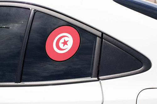 Tunisia Flag Circle Sticker Decal