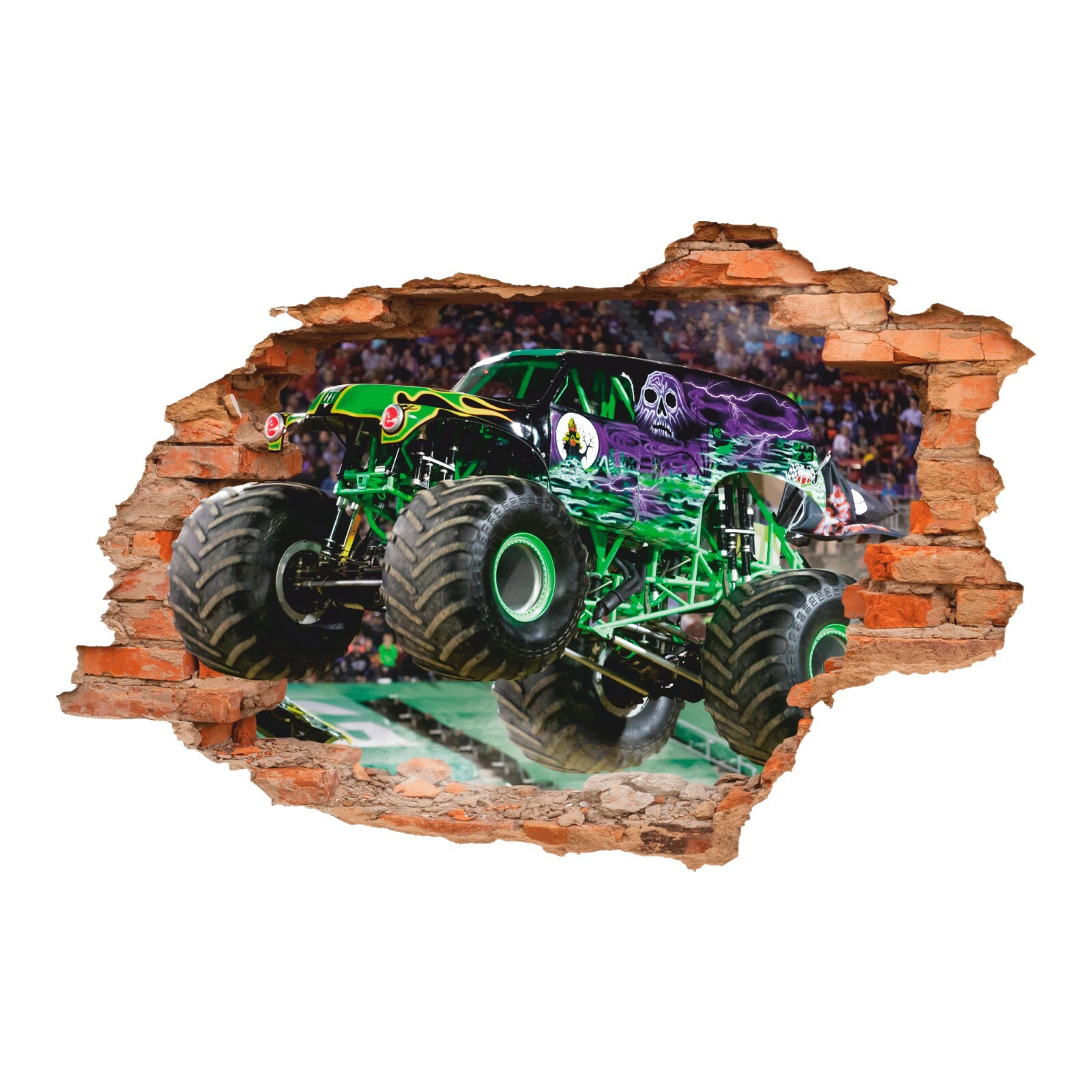 Monster Truck 3D Wall Decal, Monster Truck Wall Sticker, Sports Car, Decor