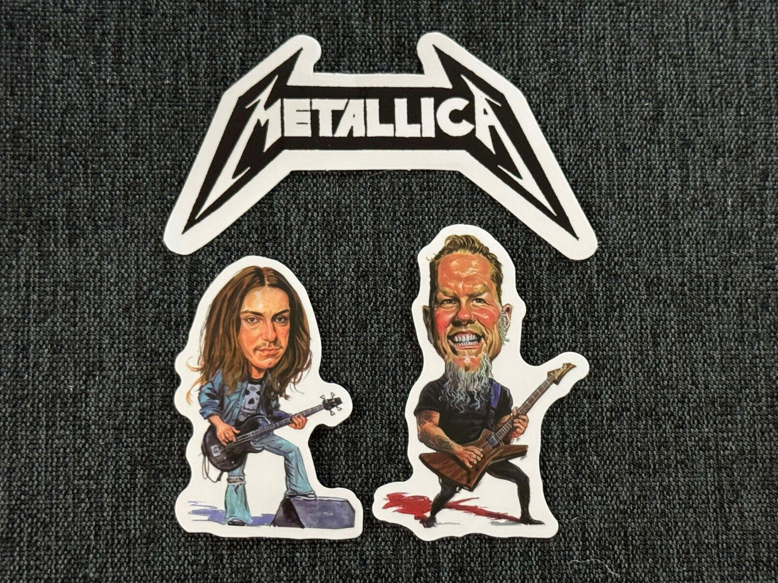Lot (3) METALLICA 1 1/4" to 3 1/4" Band Logo STICKERS Burton HETFIELD Free SHIP