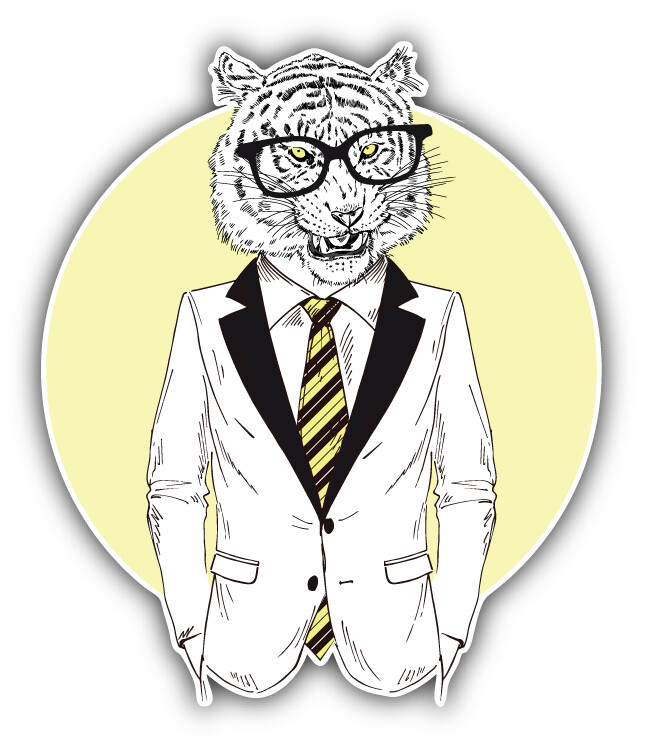 Fashion Tiger Animal Car Bumper Sticker Decal