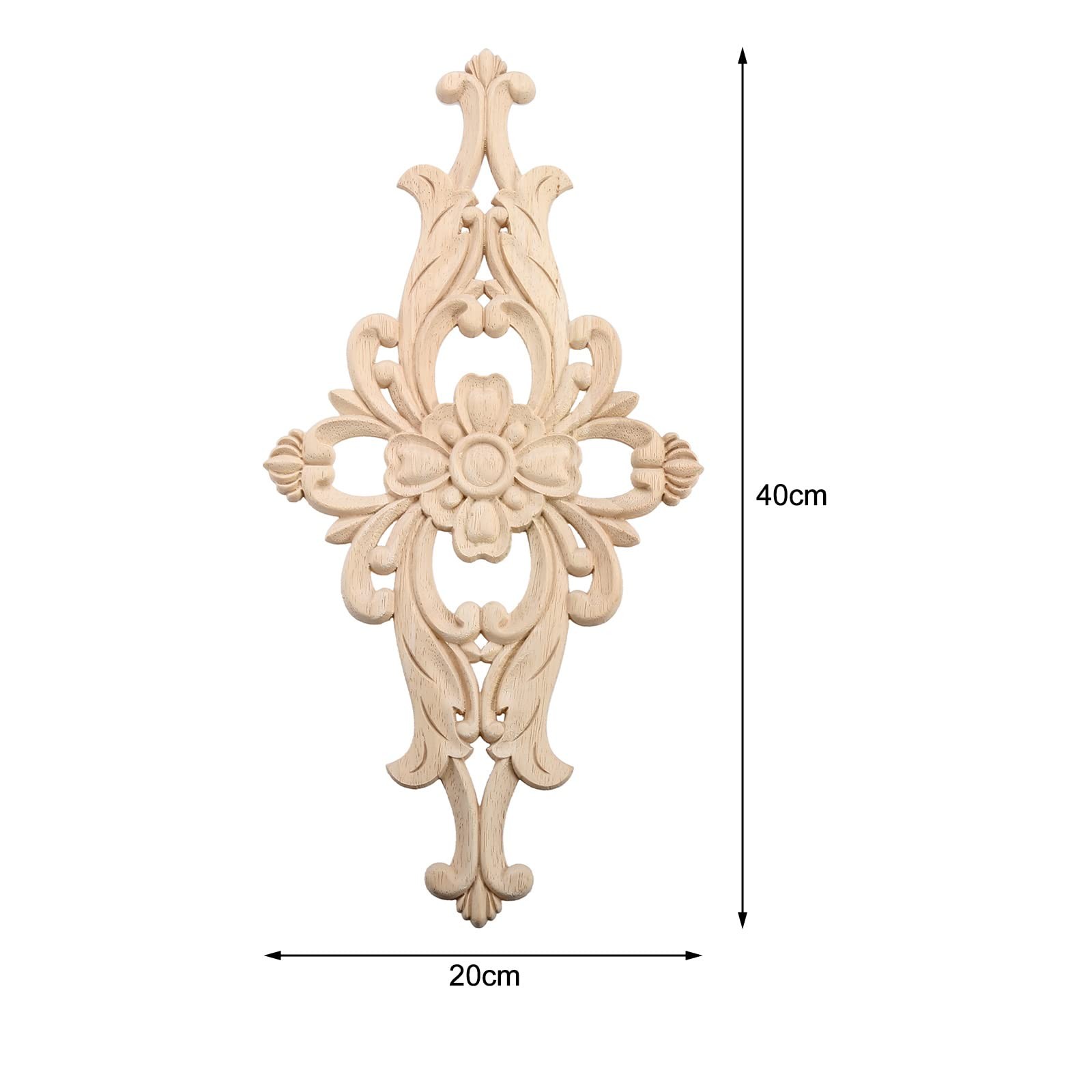 Wood Carved Appliques Furniture Decorative Onlays, 1Pc Unpainted DIY Center C…