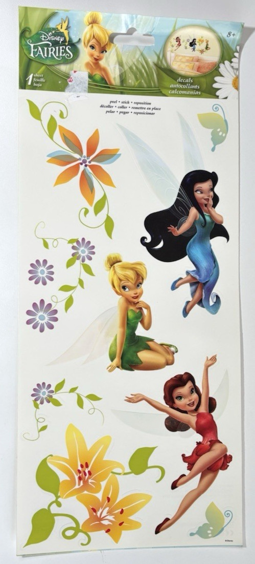 Disney Fairies TinkerBell Wall Decals Stickers 6pc Decor