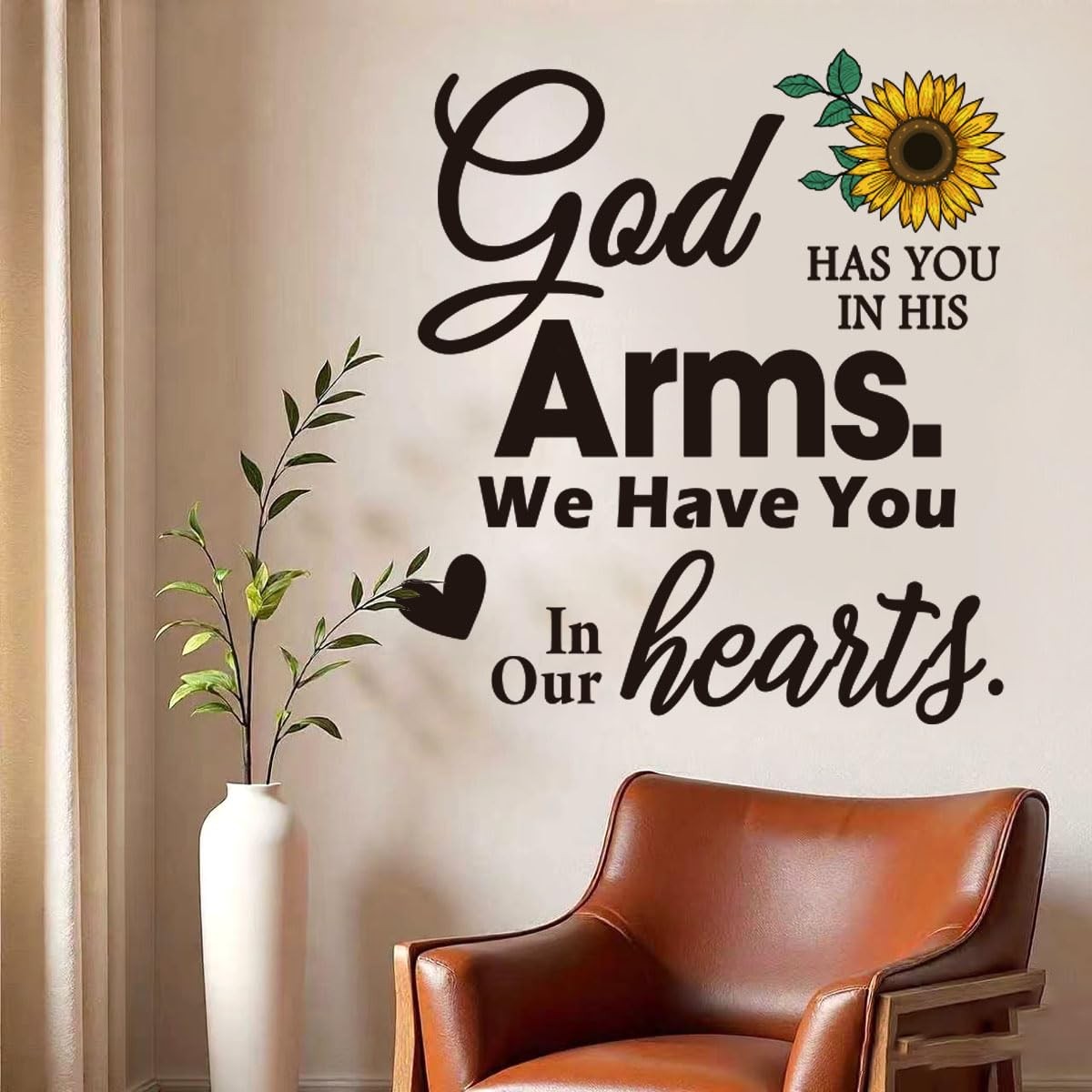 5 Pieces Bible Verse Wall Stickers Inspirational Wall Decal Sunflowers and Bu…