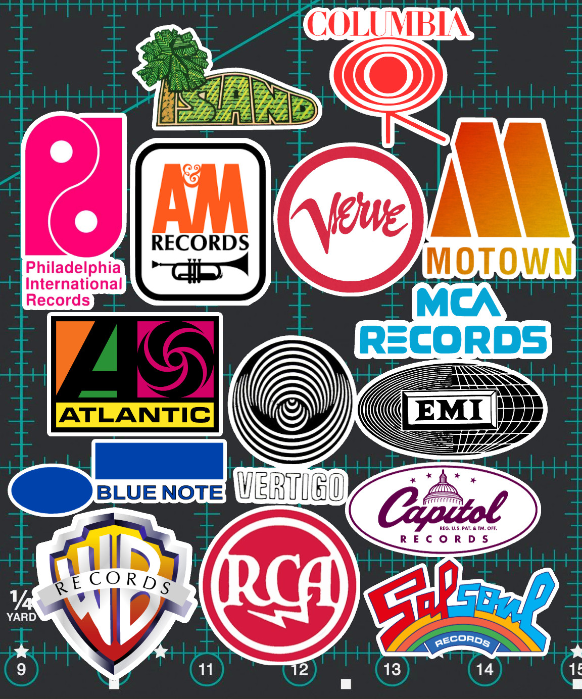 15 60s 70s Record Label Logo Stickers -Clear, Holographic, or White – RCA Jazz