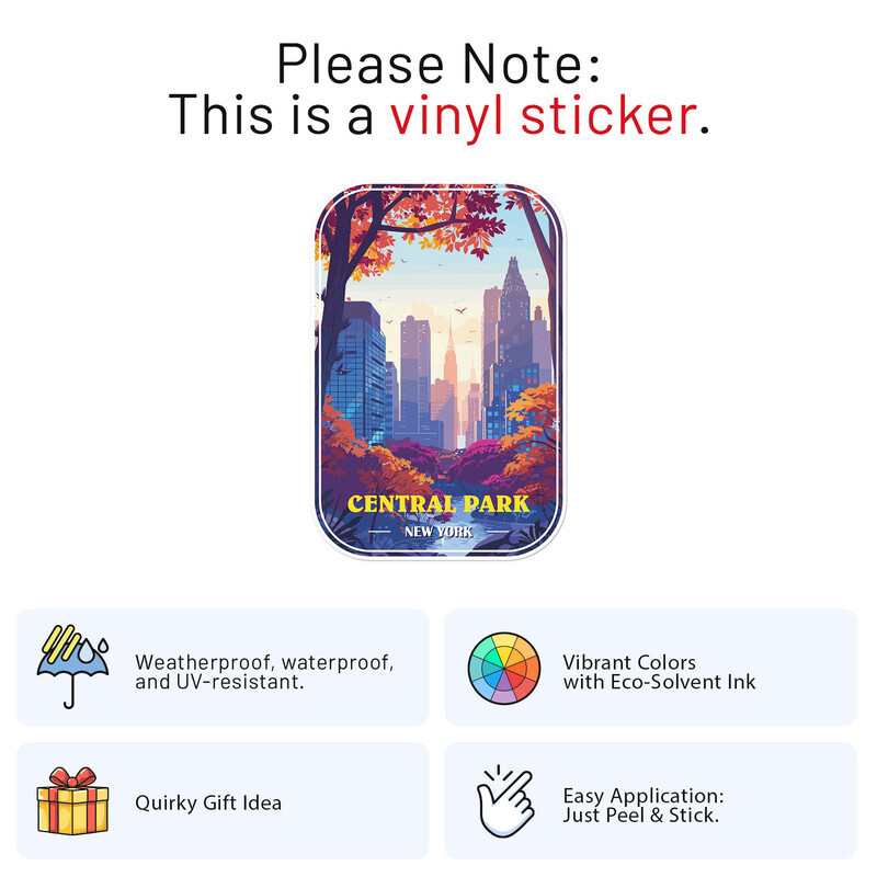 New York Central Park Car Bumper Sticker Vinyl Decal
