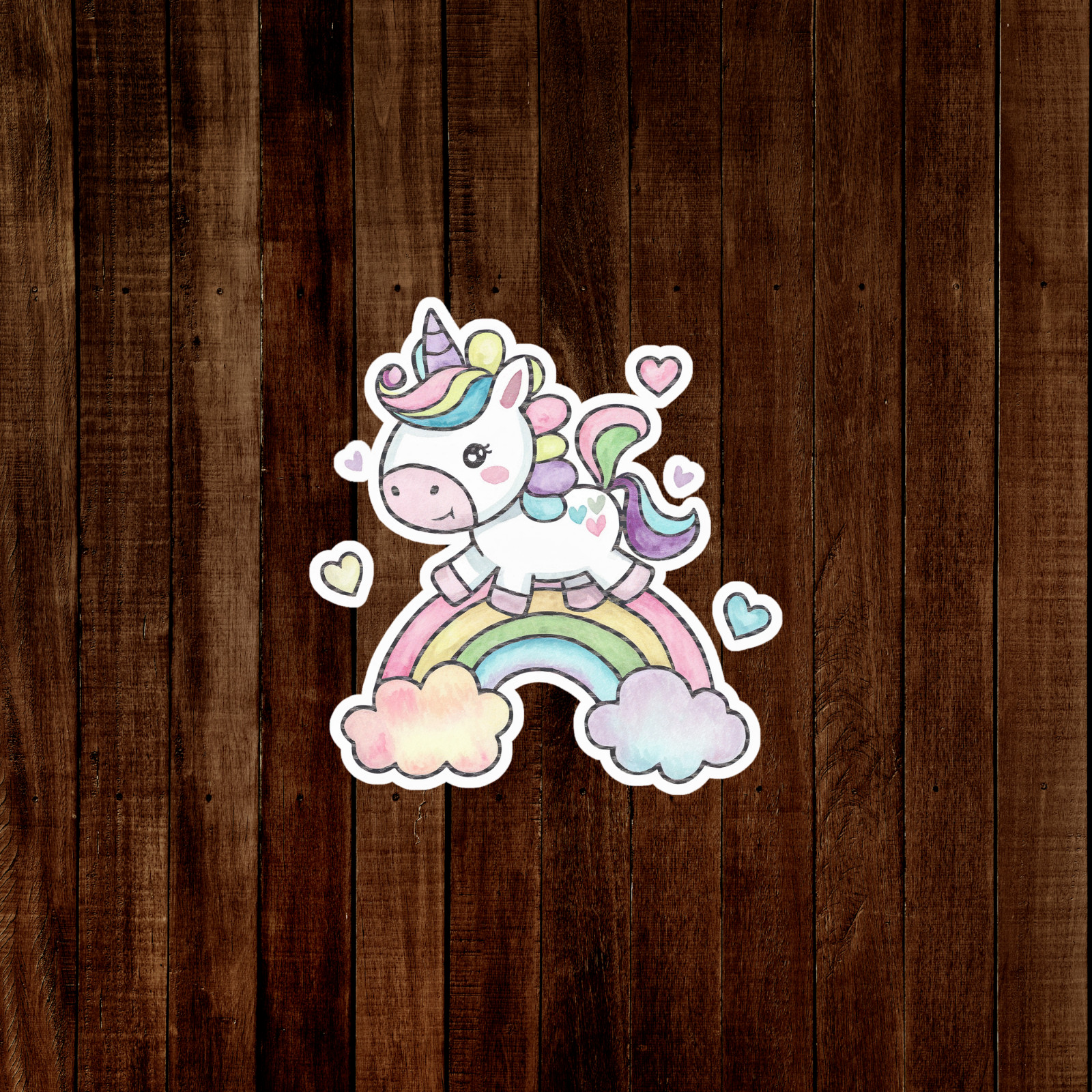 Adorable Rainbow Unicorn Sticker – Cute Kawaii Decal for Kids & Adults #550