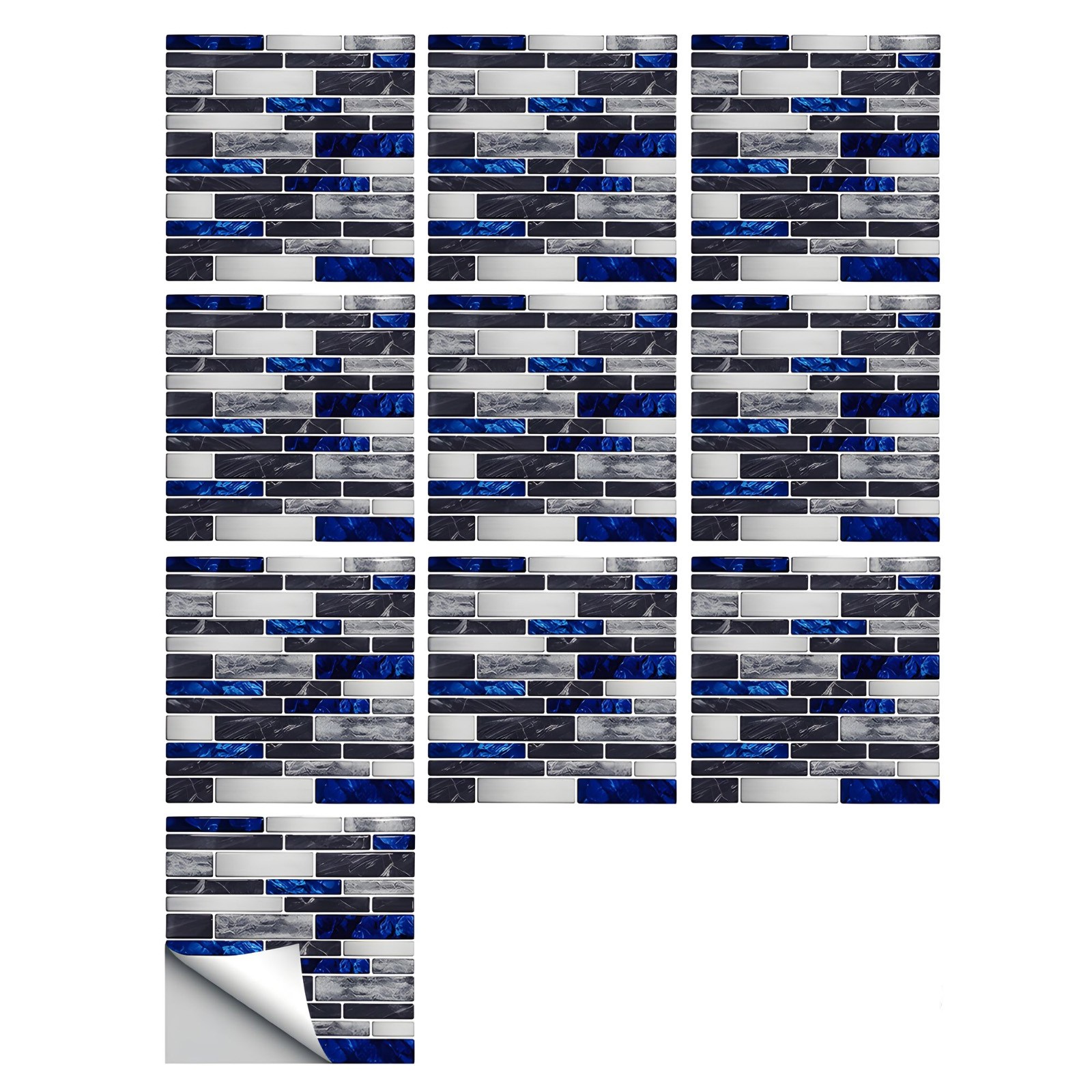 10/20 Pcs PVC Tile Backsplash Waterproof Self Adhesive Wall Panels for Kitchen