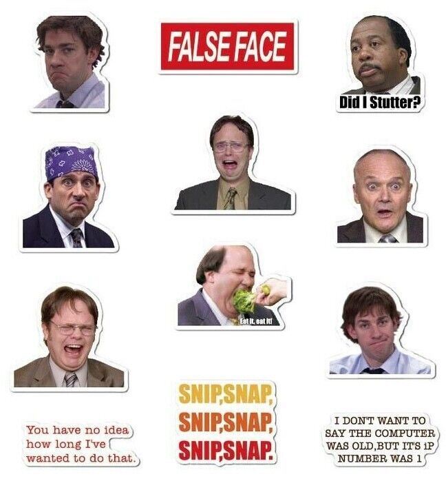 THE OFFICE Vinyl Stickers [B] Quote STITIOUS~FALSE FACE TV Show Waterproof Decal