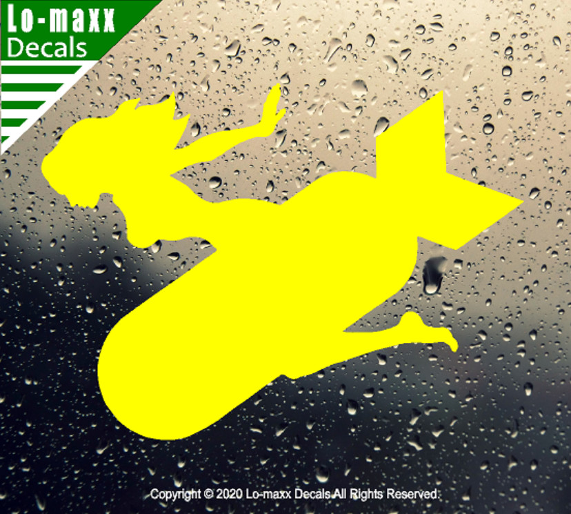 Mudflap Girl Riding Bomb Trucker WW 2 Bomber Custom Graphic Die Cut Vinyl Decal