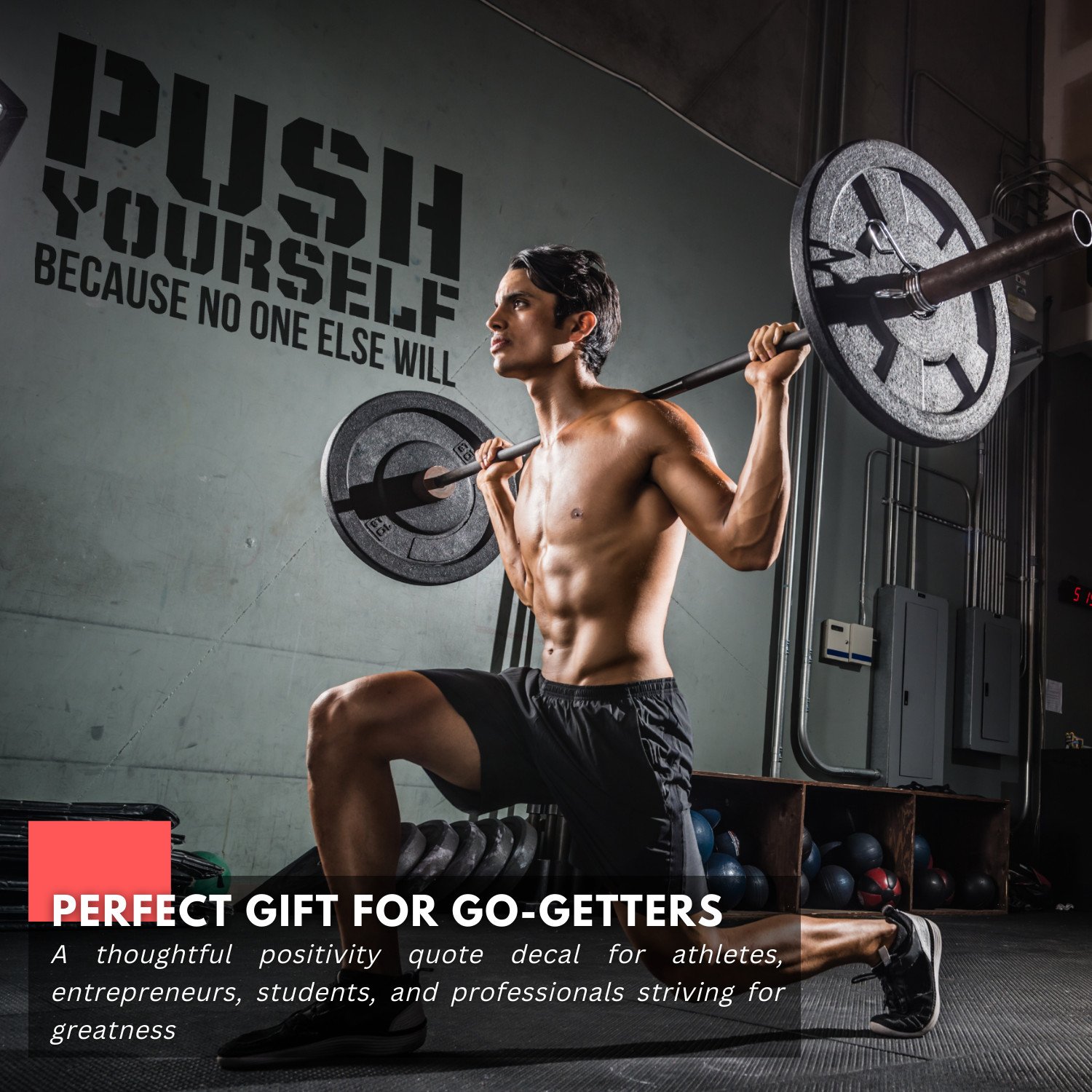 Push Yourself Gym Motivational Wall Decal Sticker Quote Home Vinyl Decor