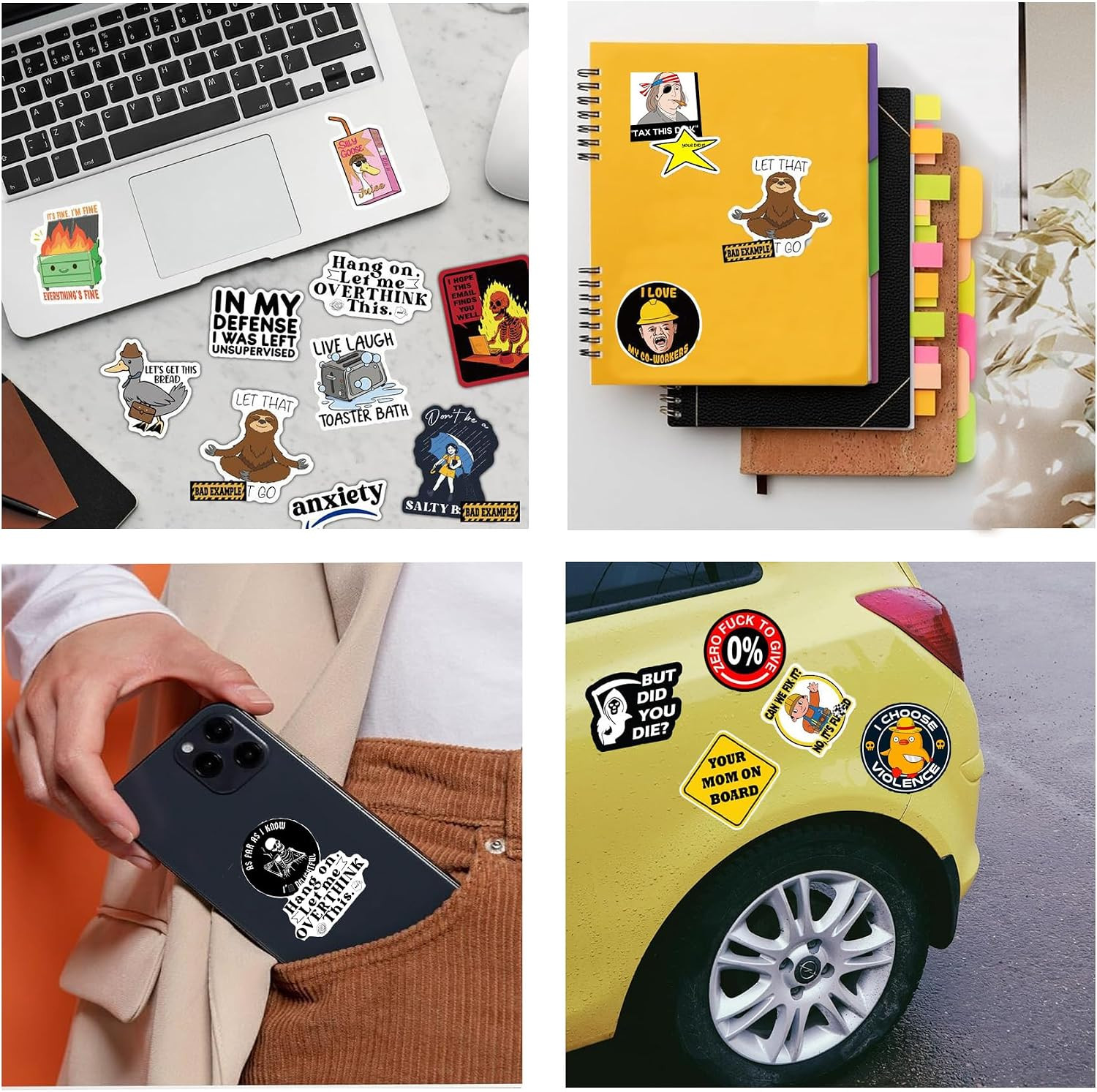 150Pcs Funny Stickers for Meme Water Bottles Pack Waterproof Cool Stickers