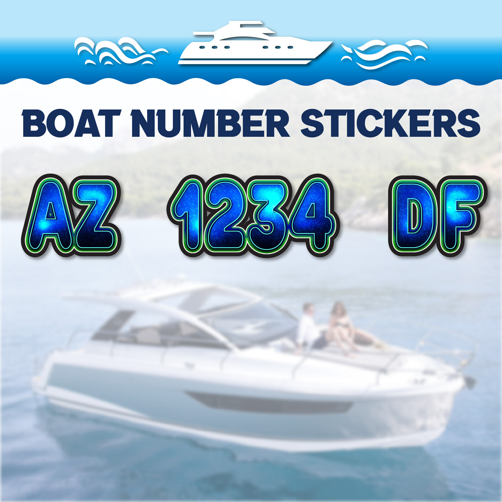3 inch 2x Watercraft Number Custom Boat Registration Stickers3 inch Lighting