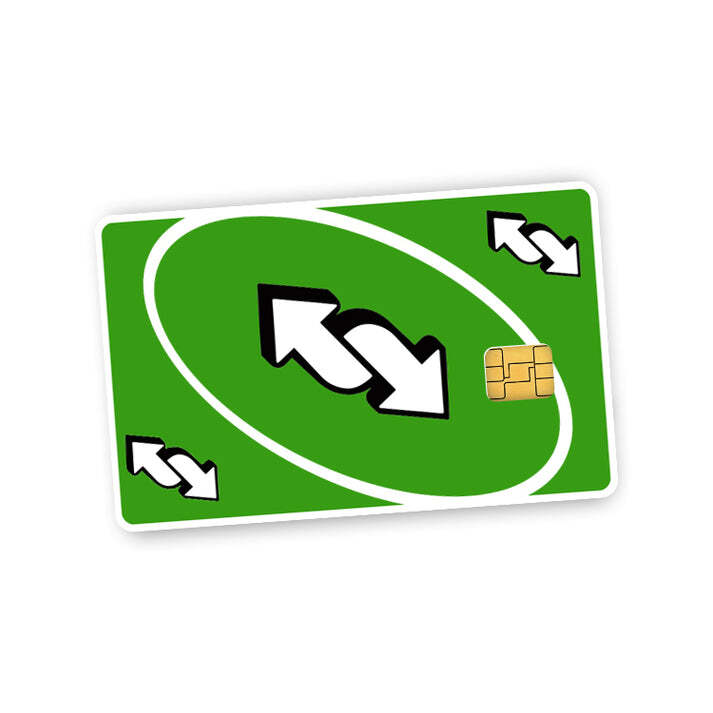 UNO Reverse Card Skin (4-Pack) | Red, Yellow, Blue, Green | Funny Game Night Sti
