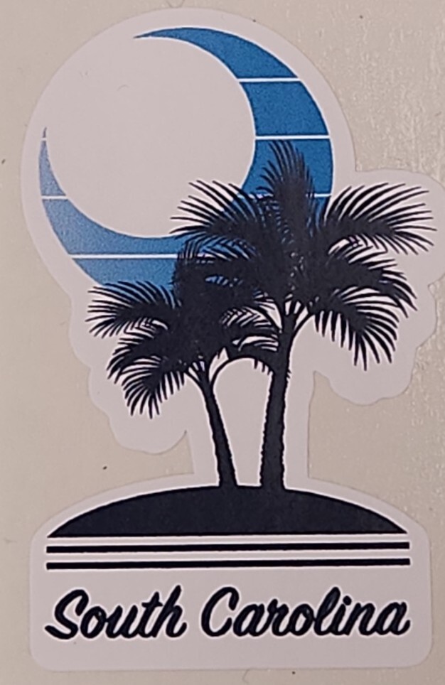 South Carolina Palmetto Tree Sticker Repositional UV & Weather Resistant 1¼"×2¼"