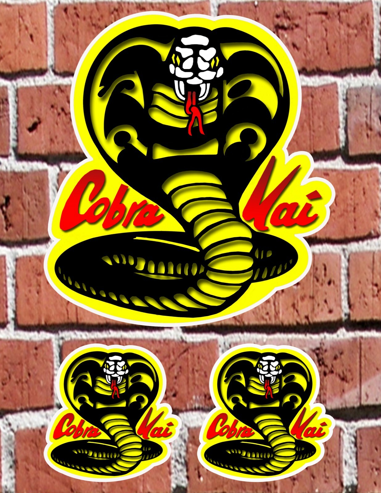 COBRA KAI SNAKE – 7" and 3" DECAL STICKERS for HOME, SCHOOL, AUTO, SKATE, LAPTOP