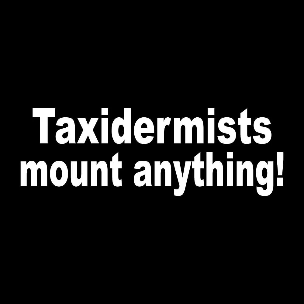 Taxidermists Mount Anything Decal Sticker White Die Cut Vinyl