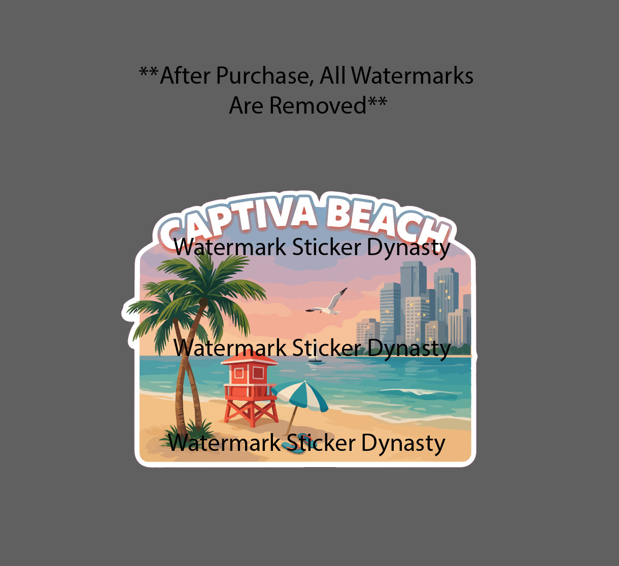 Captiva Beach Sticker Waterproof Decal Ocean Travel Vacation Skyline Gift NEW