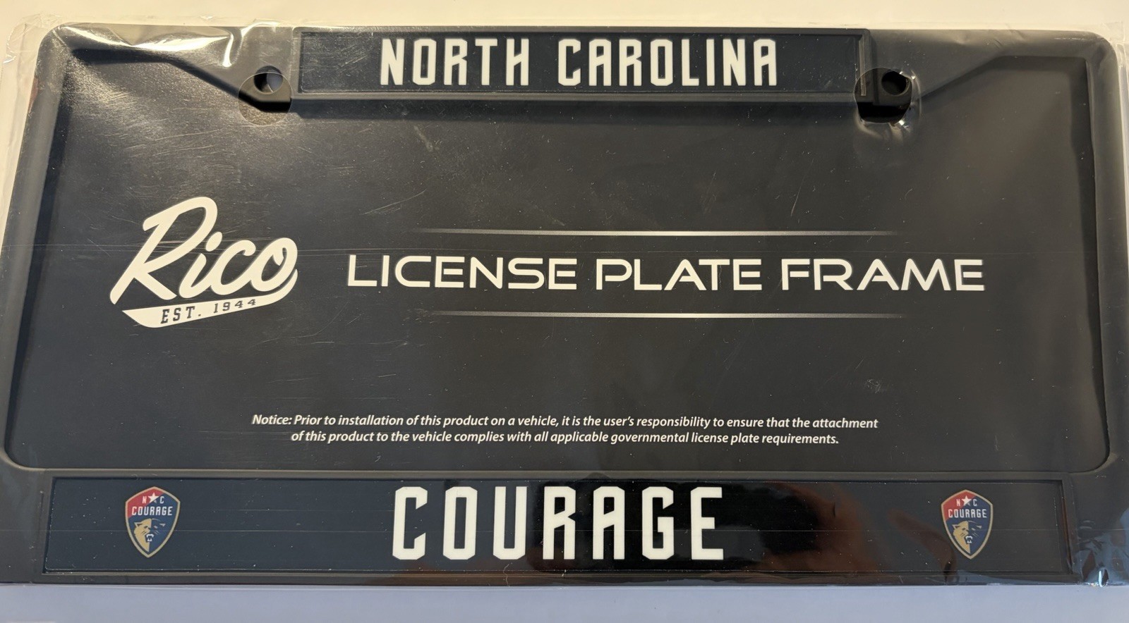 North Carolina Courage Womens Soccer License Plate Frame Car Truck By Rico