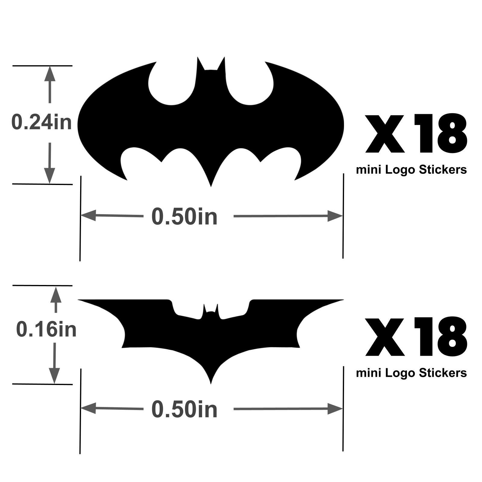 Batman Dark Knight Mini Logos half inch Vinyl Stickers Decals Sheet 0.5in