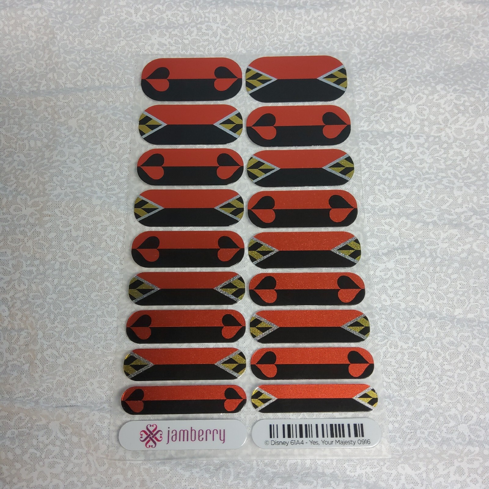 💖Jamberry Disney Villain Red Queen "Yes, Your Majesty" Retired Full Sheet 💖
