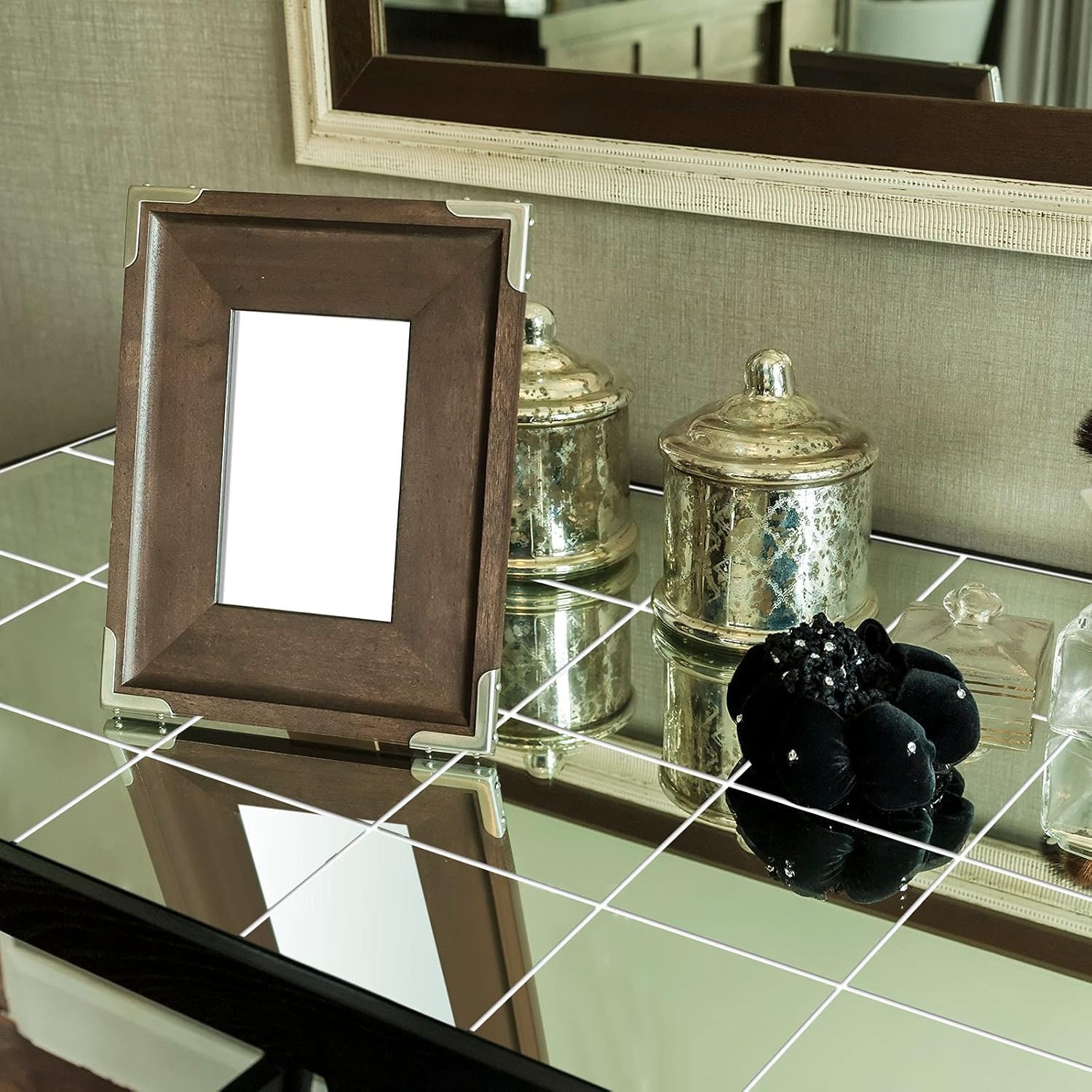 Square Mirror Tiles Stickers – Home Wall Decor, 10 Pieces