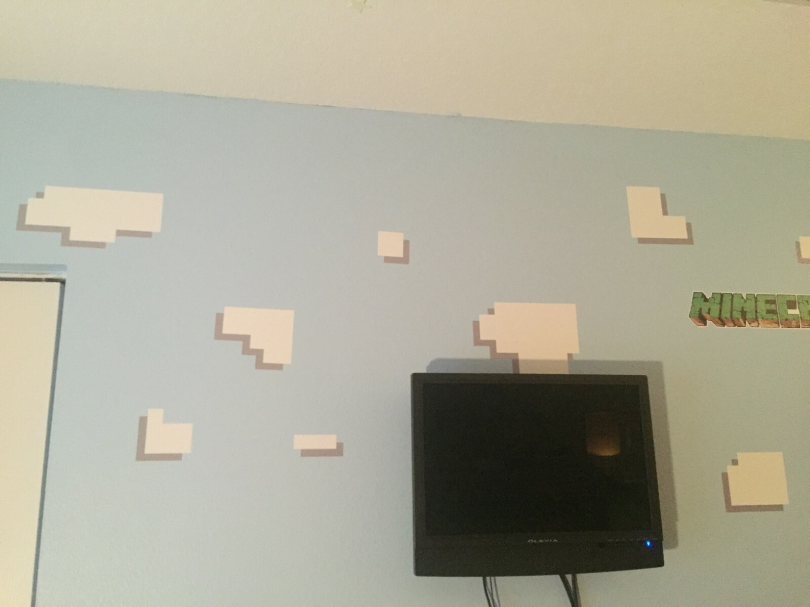 16 Blocky Cloud Mine Themed Decals for Ceilings or Walls – Peel and Stick
