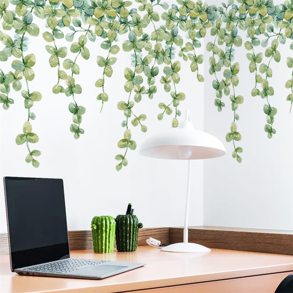 Wall Stickers Eucalyptus Leaf Artistic Green Plants Bedroom Home Decoration