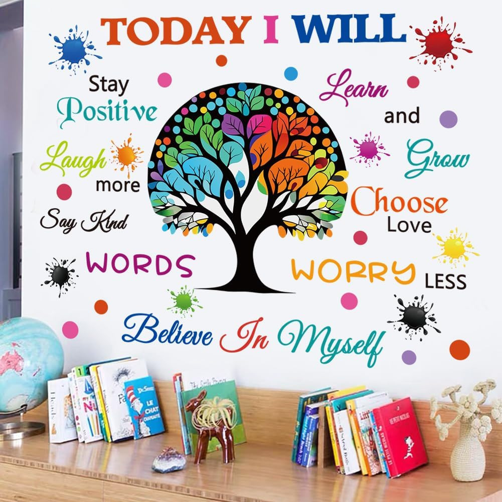 Colorful Inspirational Wall Decals Motivational Quote Today I Will Wall Stickers