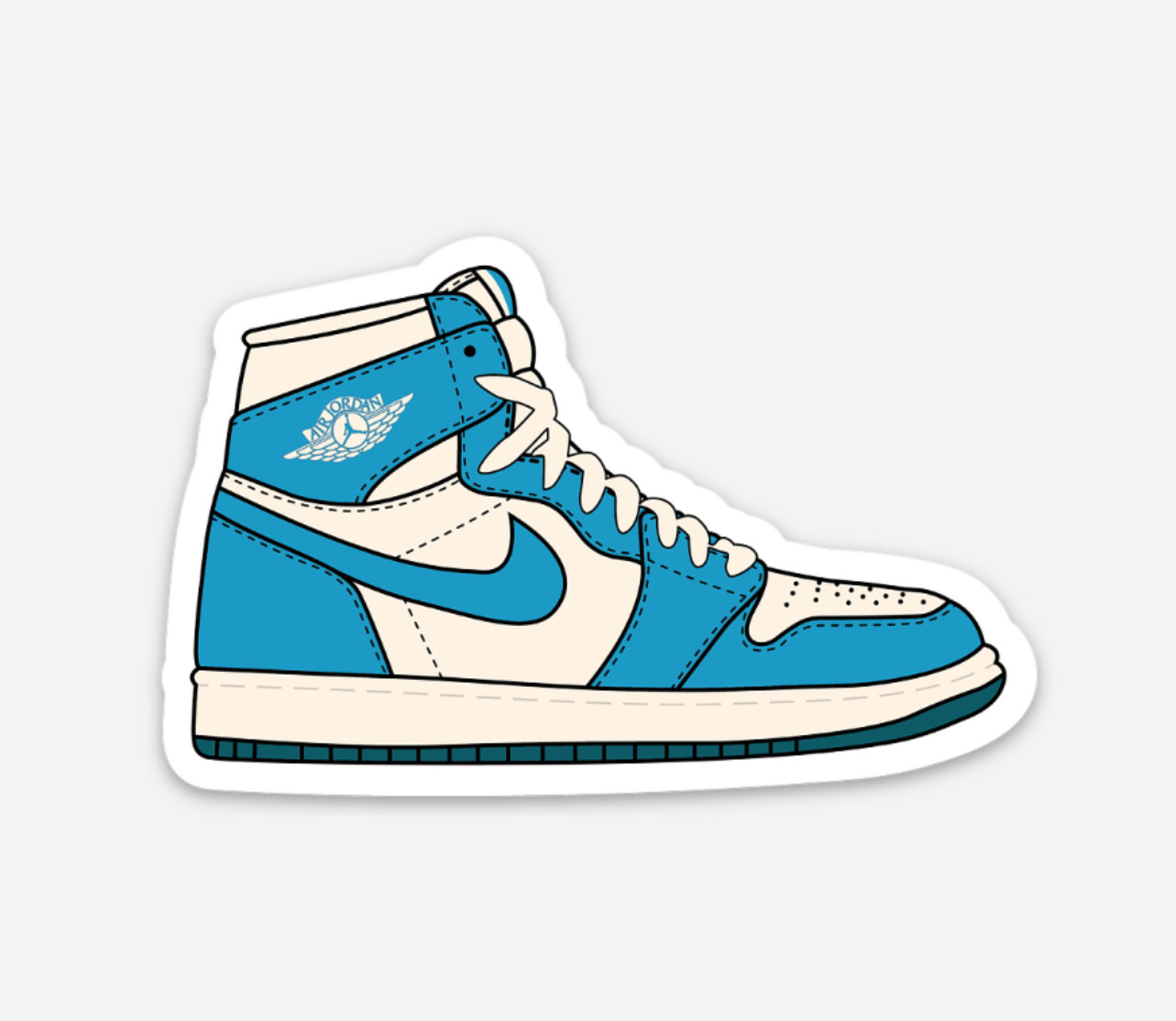3" Jordan 1 Sticker Sneakers Nike Decal Matte Finish Chicago Bred Mocha Royal