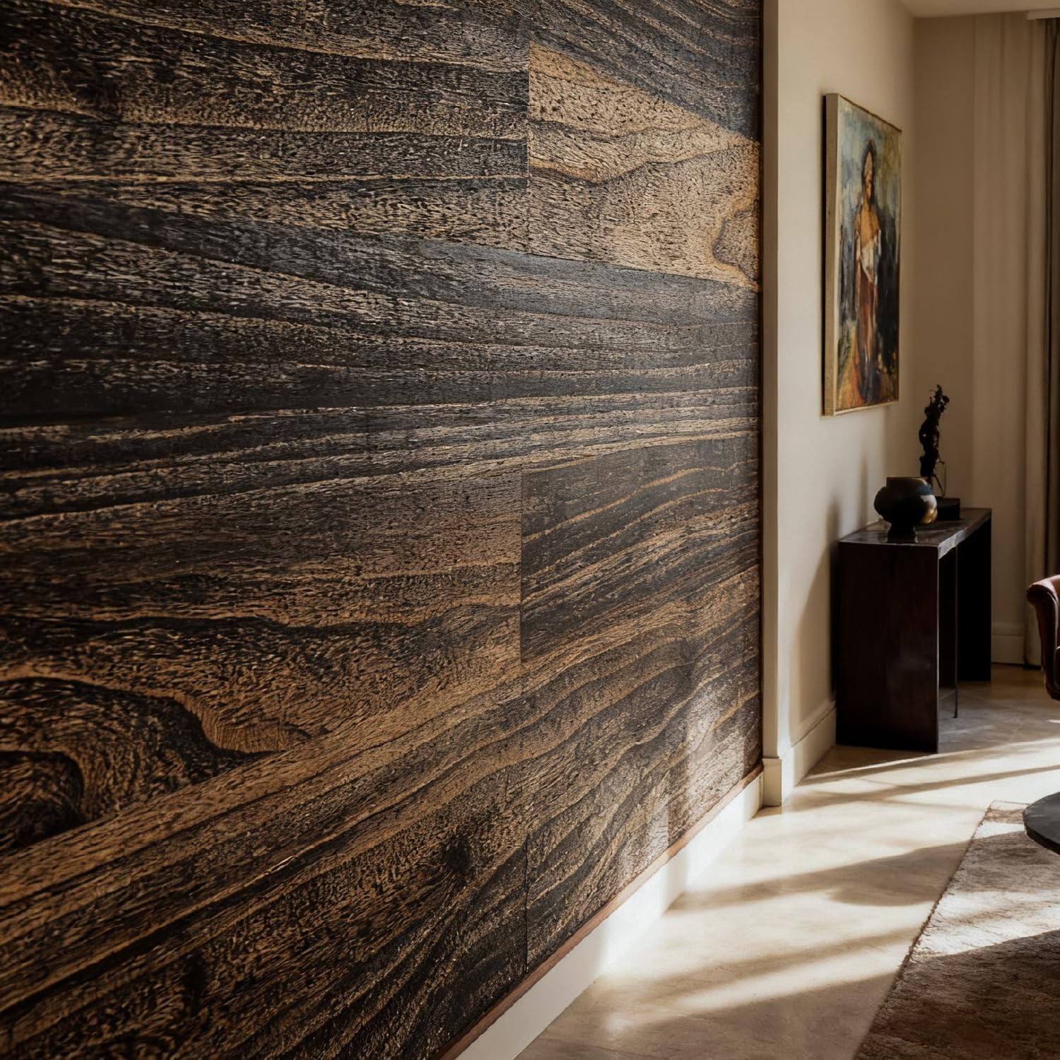 Rustic Real Wood Wall Panels, Peel and Stick Shiplap for Home Decor