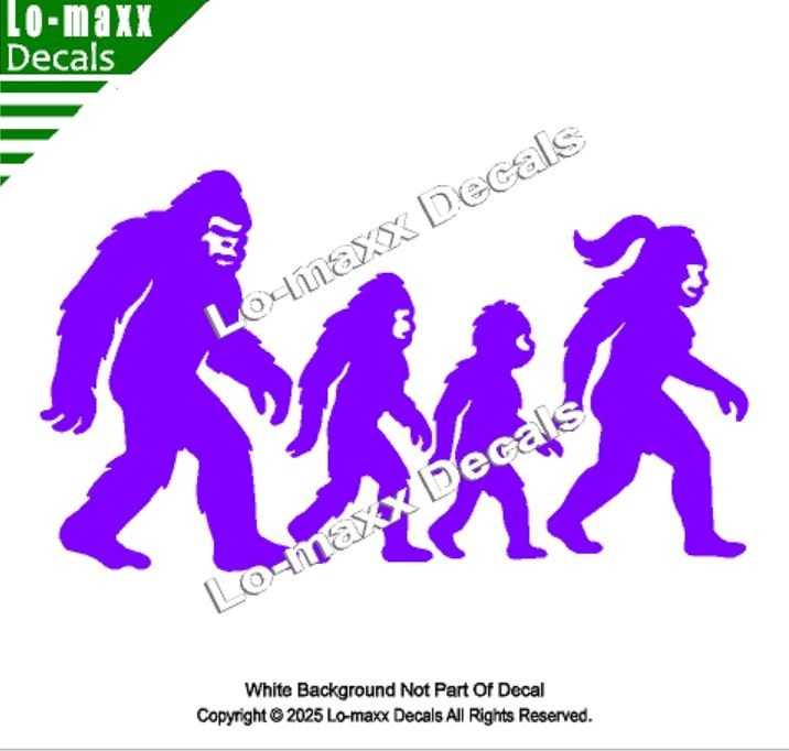 Bigfoot Sasquatch Family Vinyl Decal Die Cut Sticker for Car Truck SUV Window