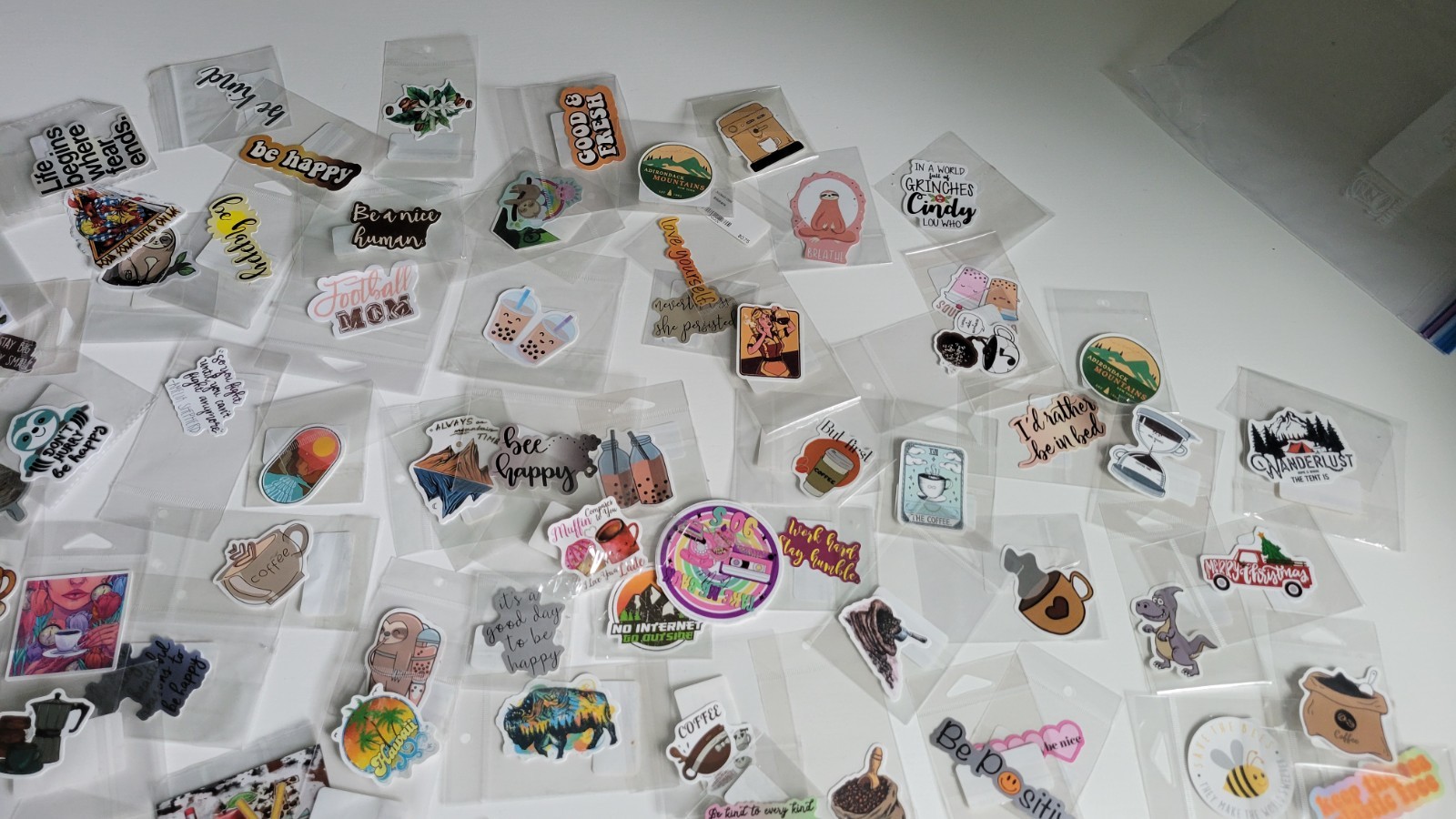 Large Lot of Miscellaneous Stickers Mixed Designs Vinyl Decals Assorted Bundle