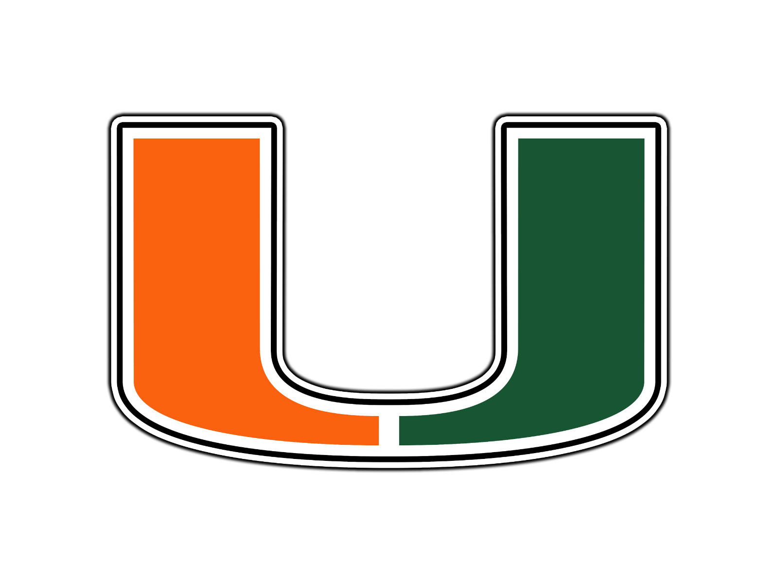 #0451 Miami Hurricanes Monogram Logo College Sticker Waterproof Vinyl Decal Car
