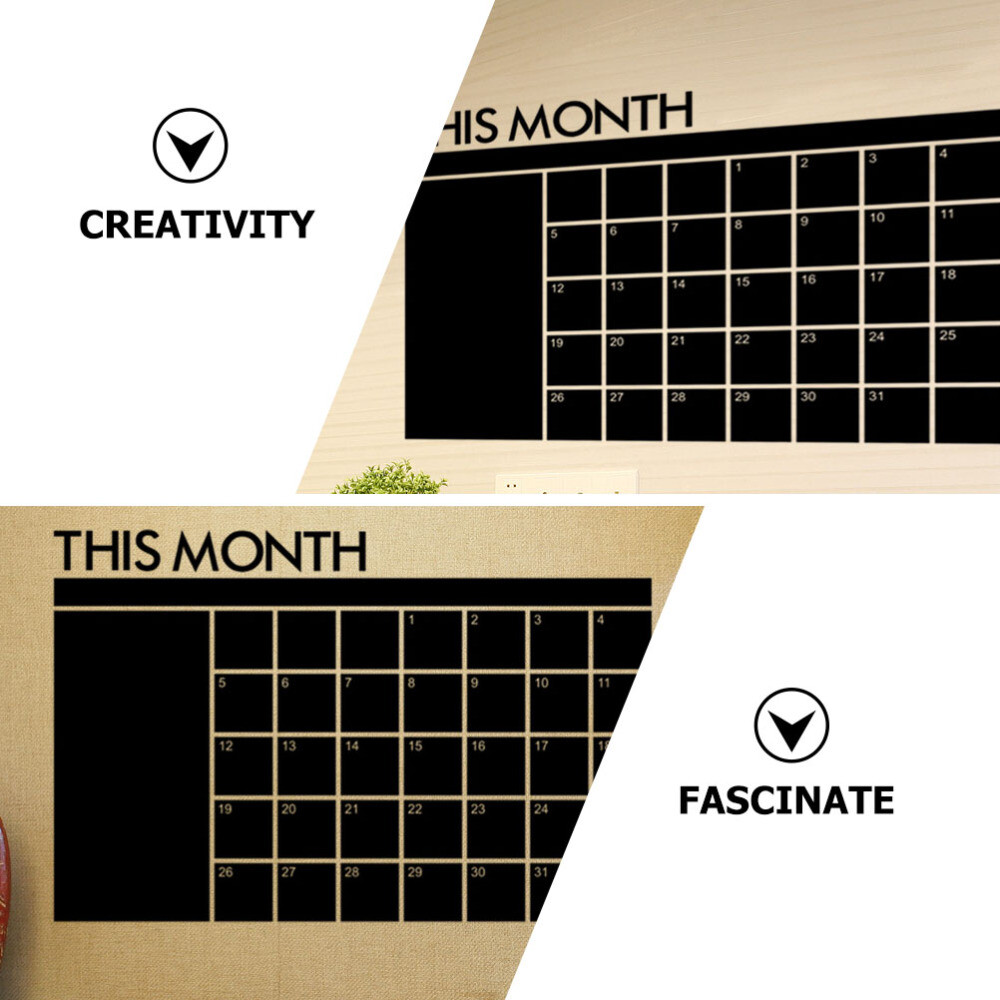 Calendar Blackboard Stickers Office Reusable Wall Planner Erasable Desk