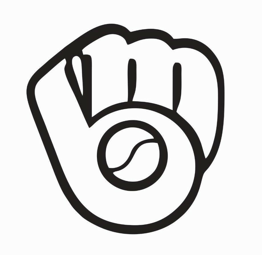Milwaukee Brewers Glove Vinyl Die Cut Car Decal Sticker FREE SHIPPING-