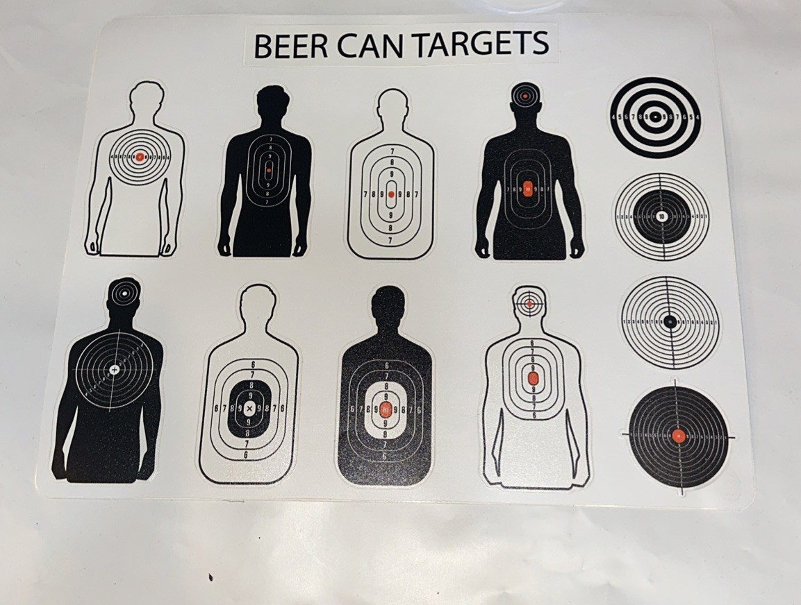 3 X BB Gun Pellet Gun Pop Can Target Decal Stickers Beer Can Shooting Targets