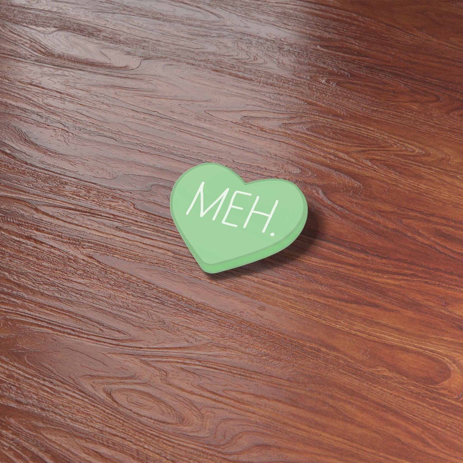 Meh Funny Candy Heart Sticker- Mini Valentines Day Decal for Laptop & Hydroflask