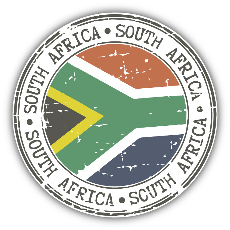 South Africa World Flag Grunge Rubber Stamp Car Bumper Sticker Decal