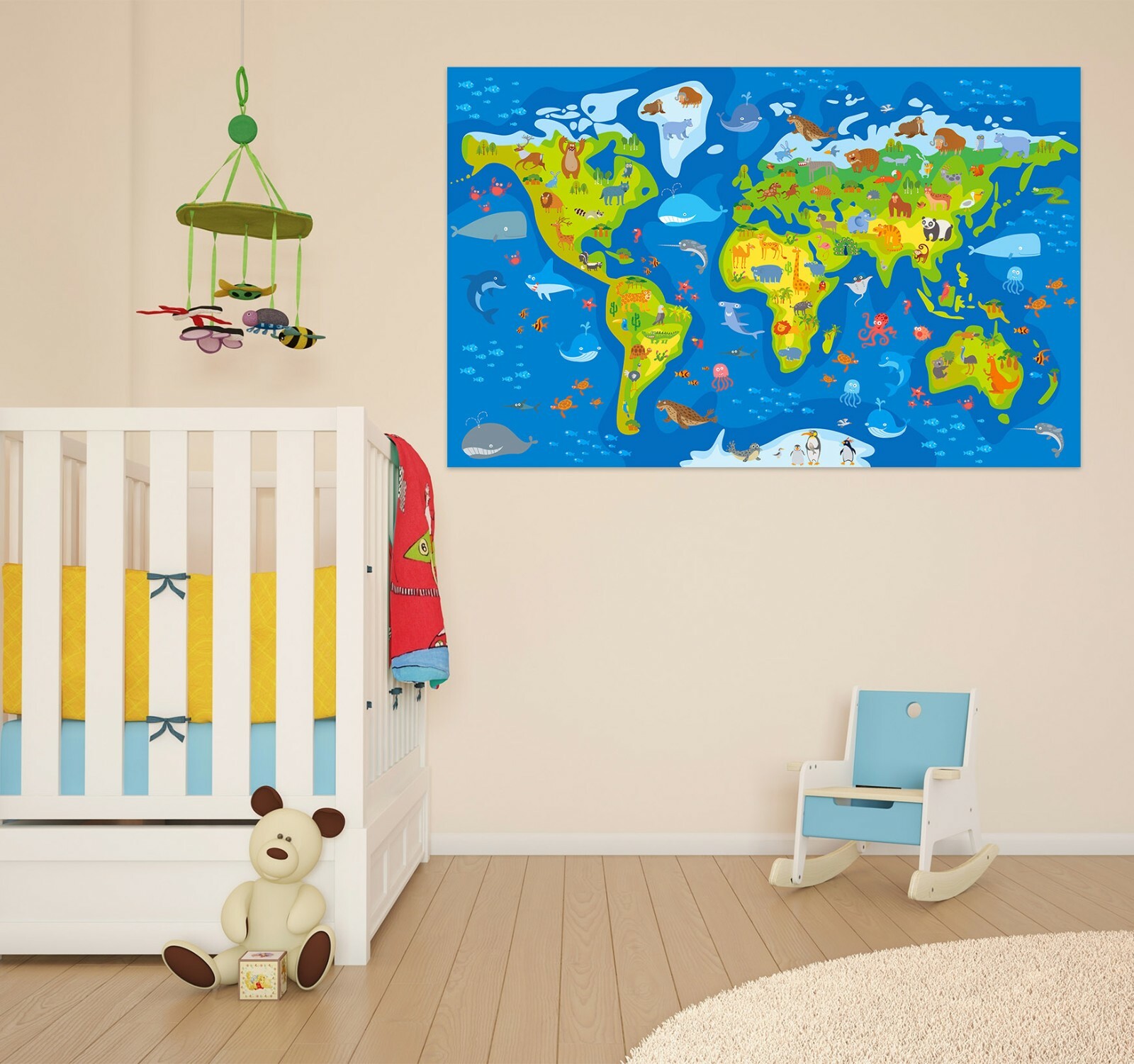 3D Whale Octopus B053 World Map Wall Stickers Vinyl Wallpaper Mural Murals Amy